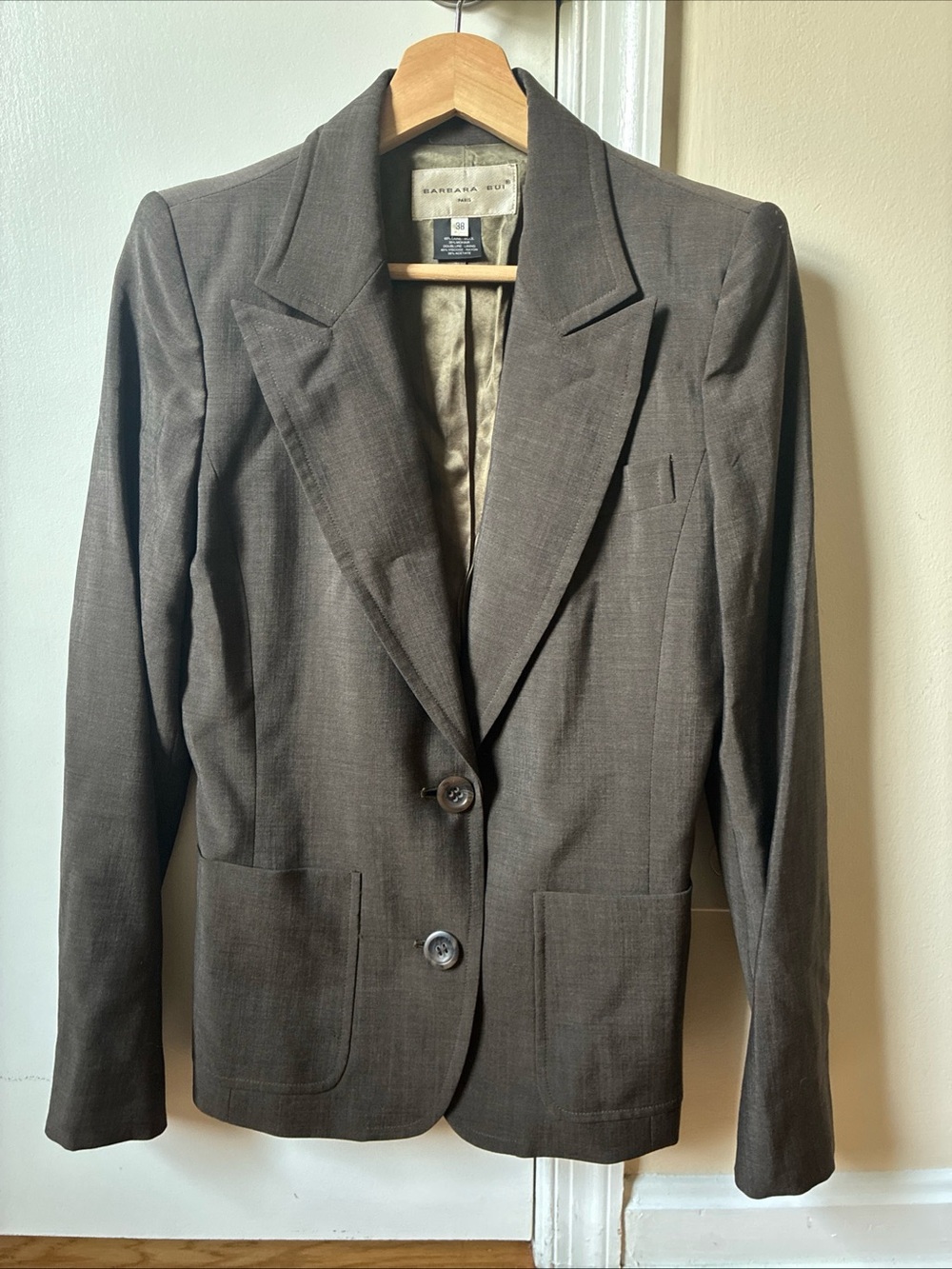 Barbara Bui Paris blazer and skirt suit brown wool/mohair size 38 US 6
